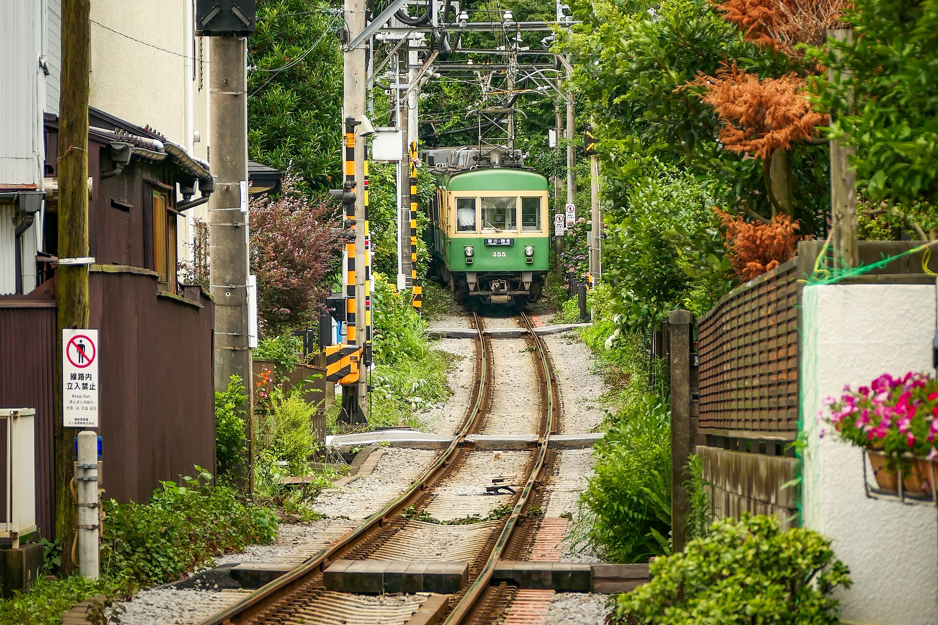 Enoden train near Hase in Kamakura