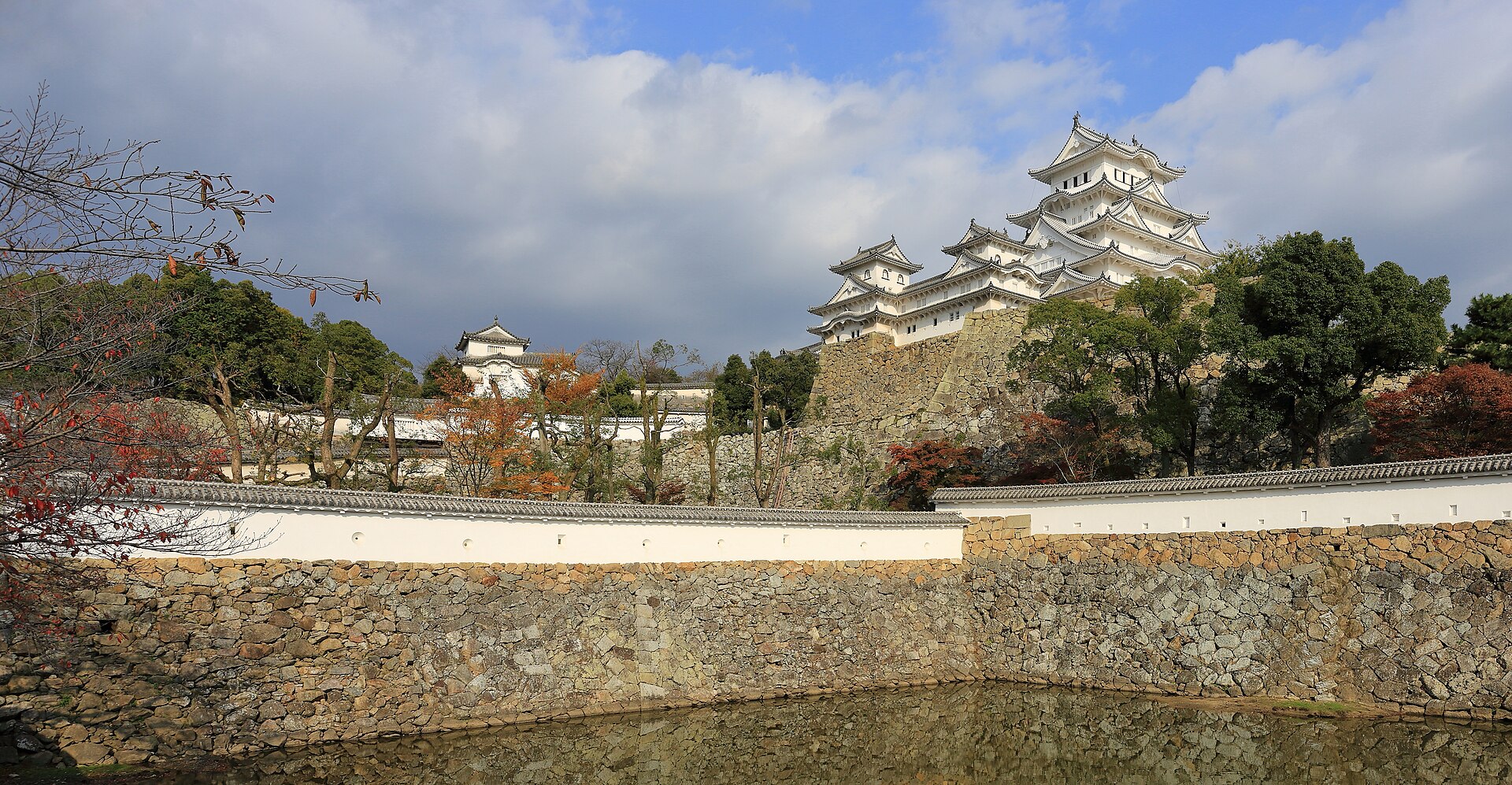 Himeji Castle main keep in autumn