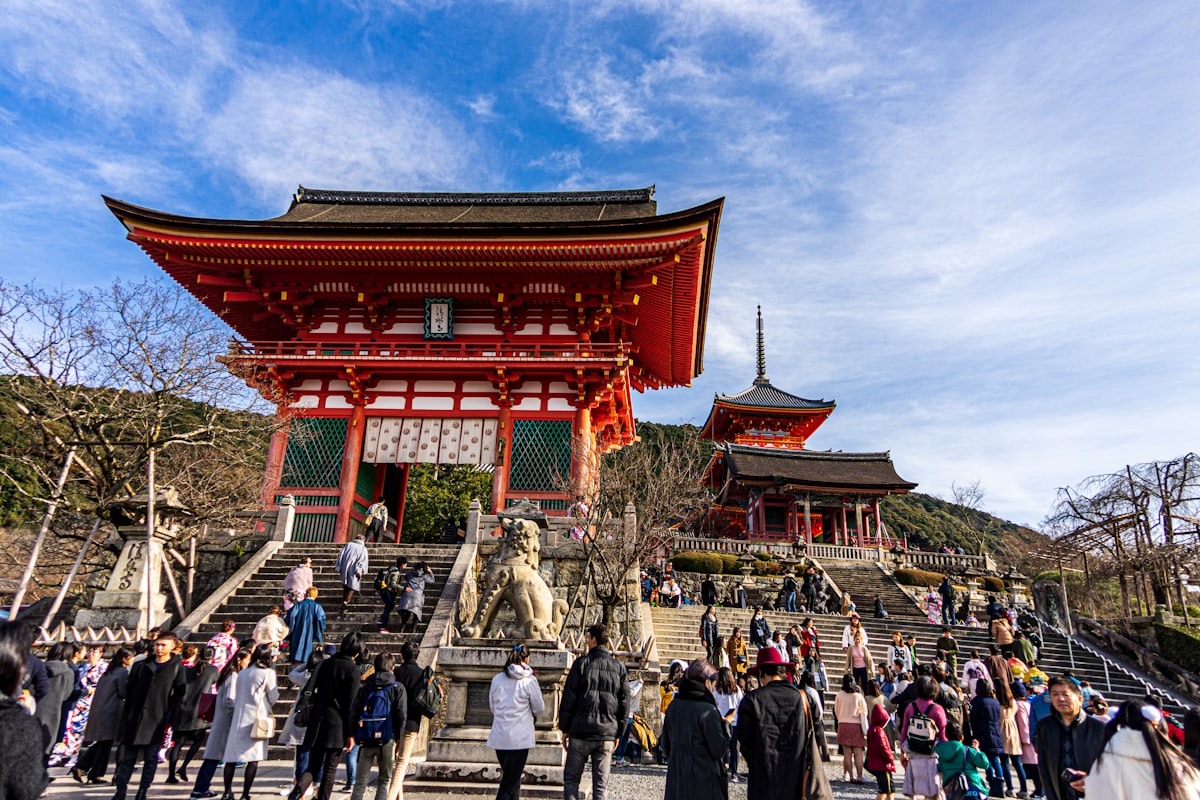 Visitors touring a Kyoto temple for activities and tours