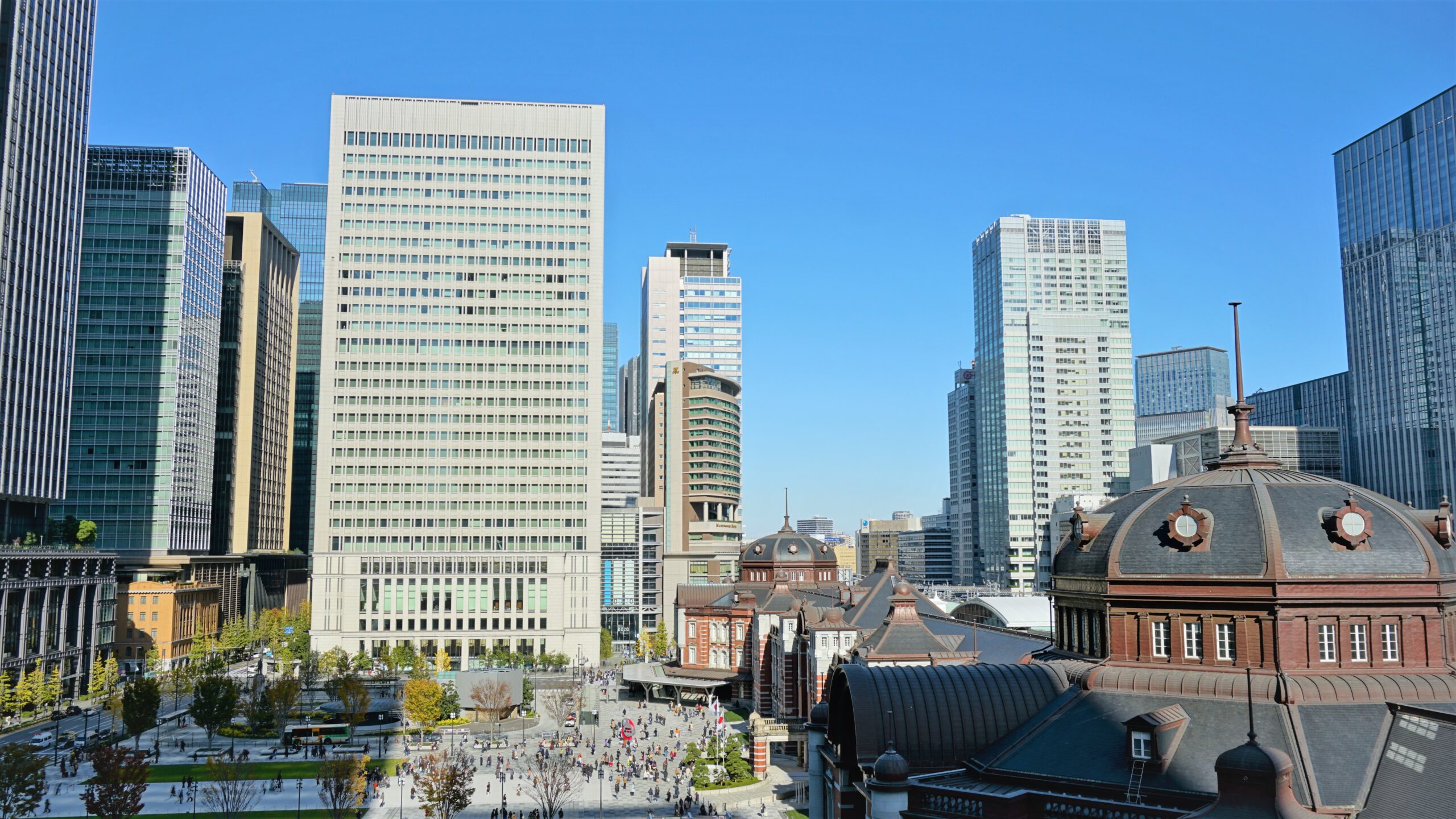 Tokyo Station and Marunouchi seen from above