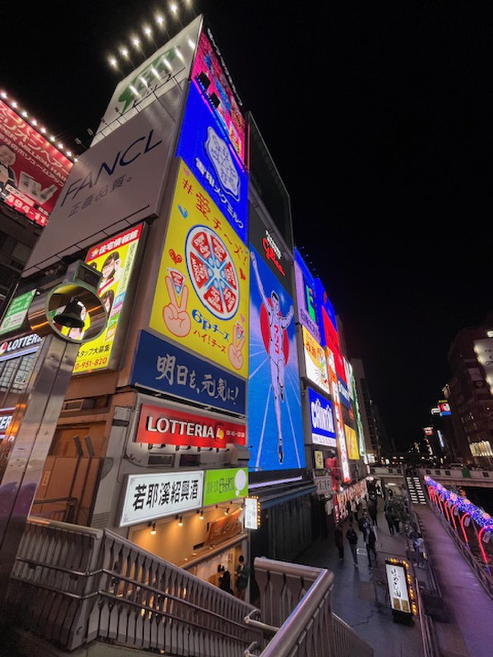 Dotonbori canal and neon signs in Osaka at night
