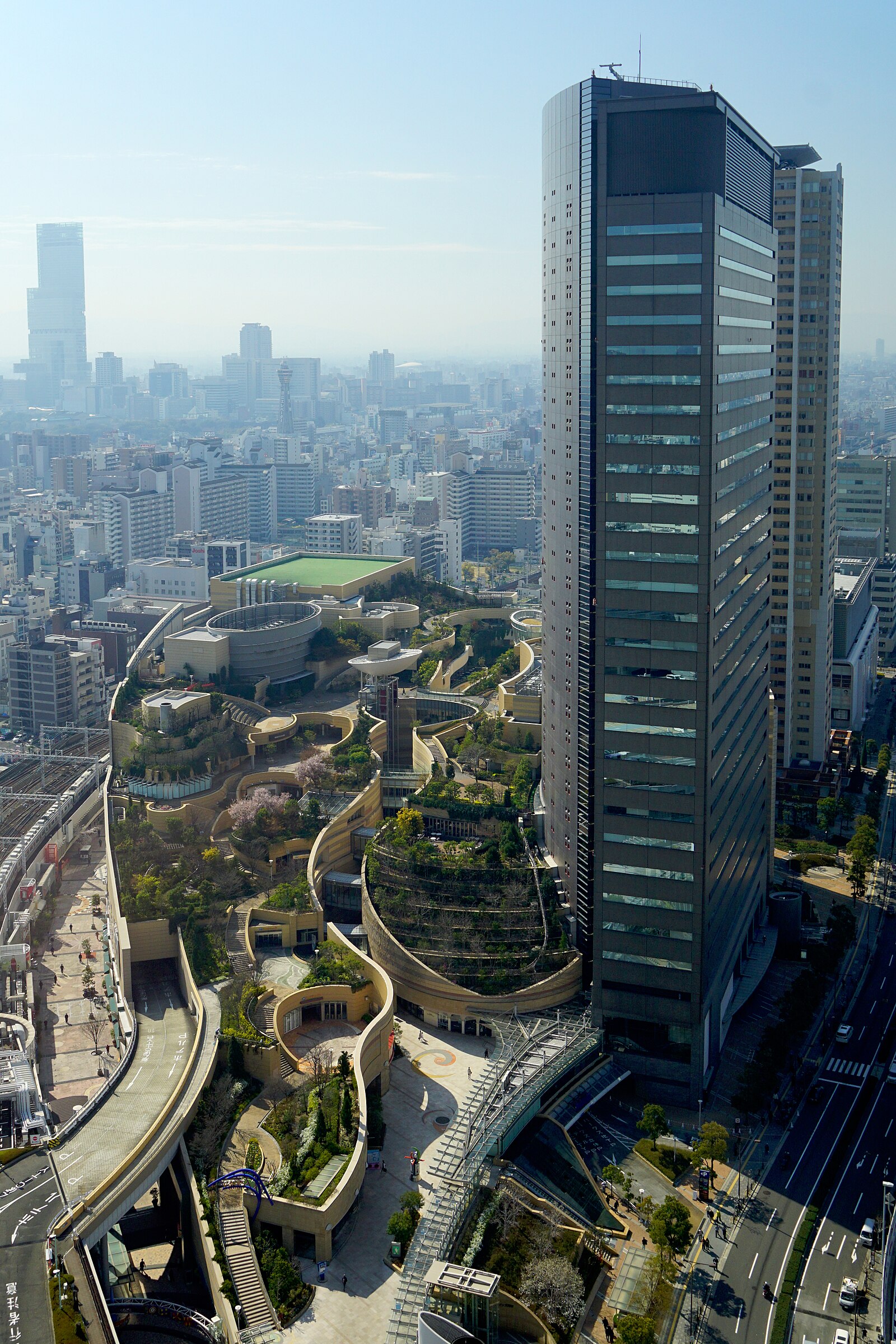 Terraced outdoor spaces at Namba Parks in Osaka