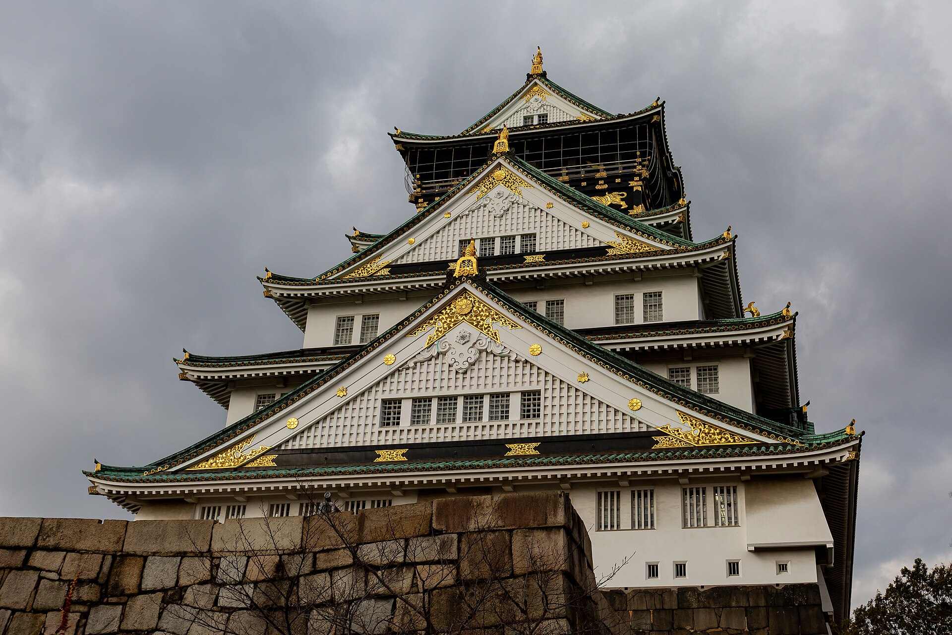Osaka Castle Main Tower seen from below
