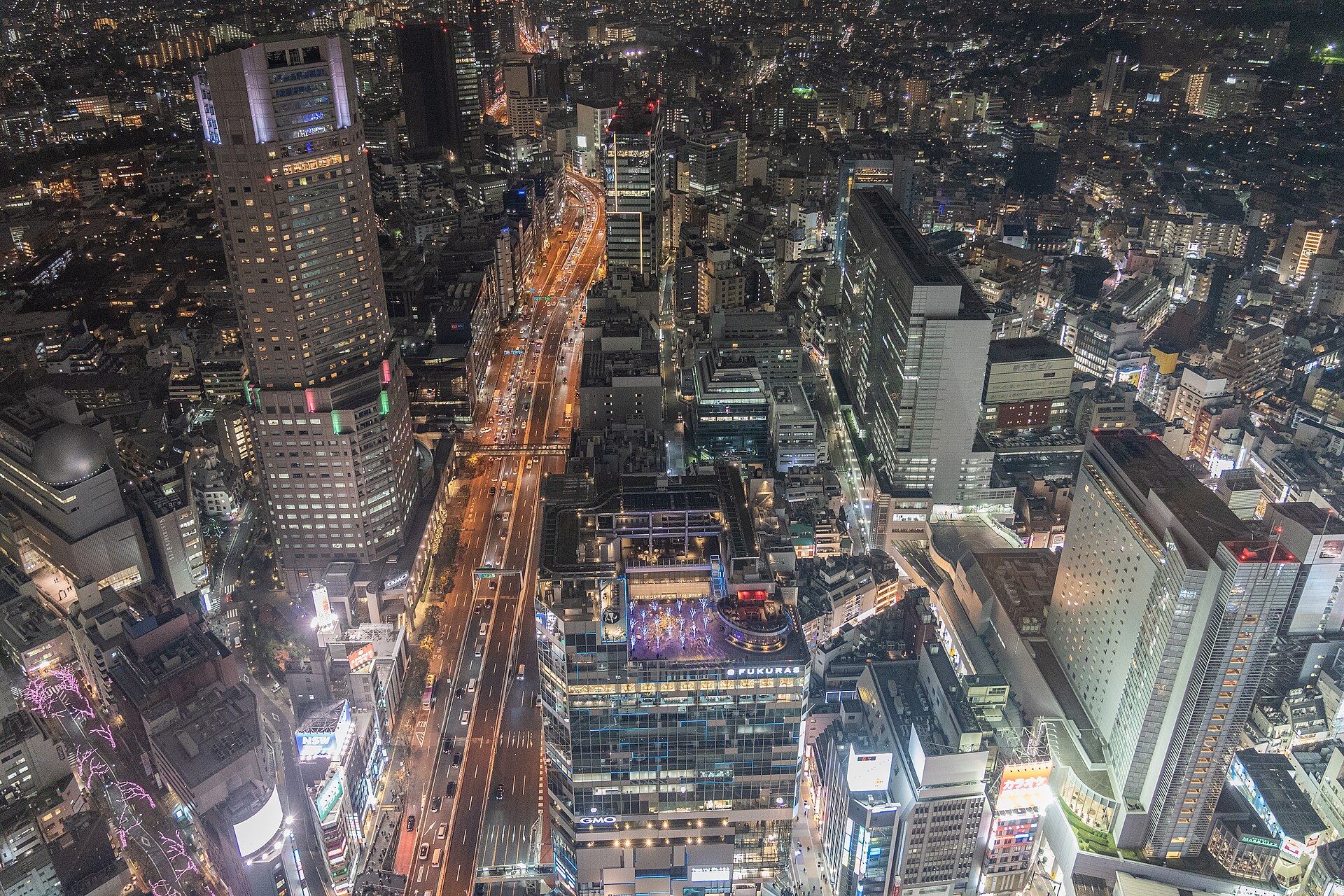 Night view across Tokyo from SHIBUYA SKY