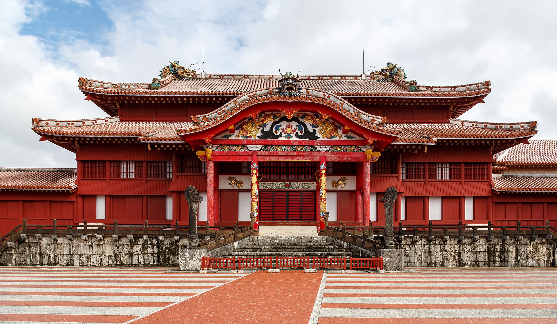 Historical exterior view of Shuri Castle in Okinawa