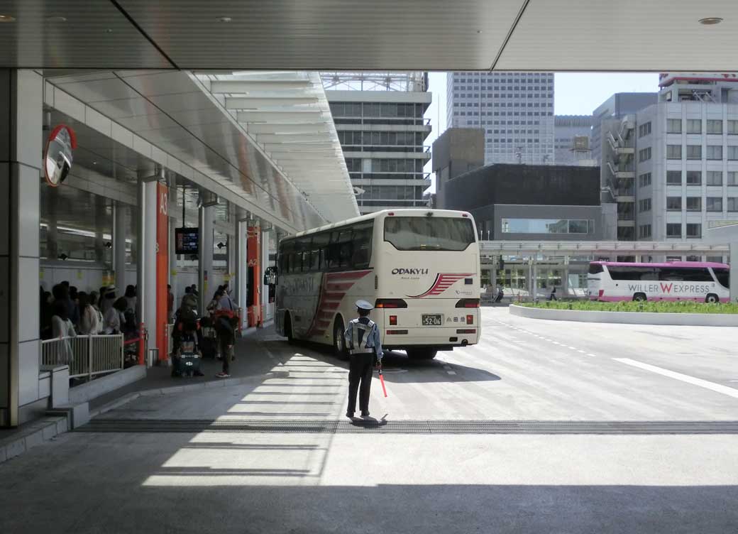 Bus platforms at Shinjuku Expressway Bus Terminal