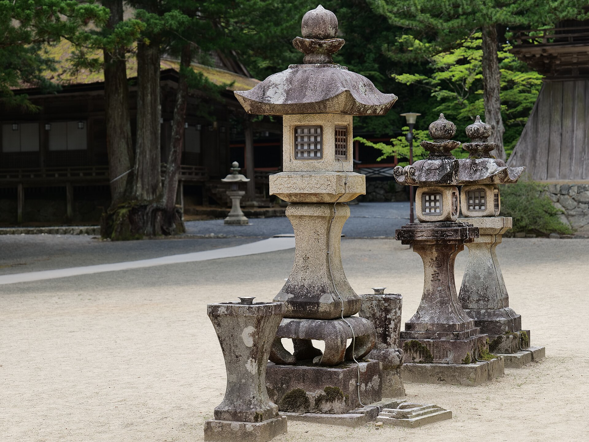 Stone lanterns at Danjo-garan in Koyasan