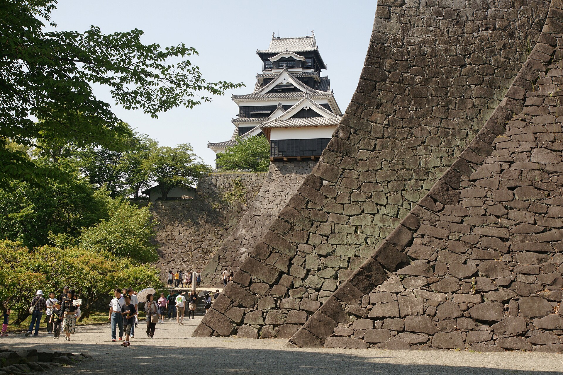 Kumamoto Castle keep above stone walls