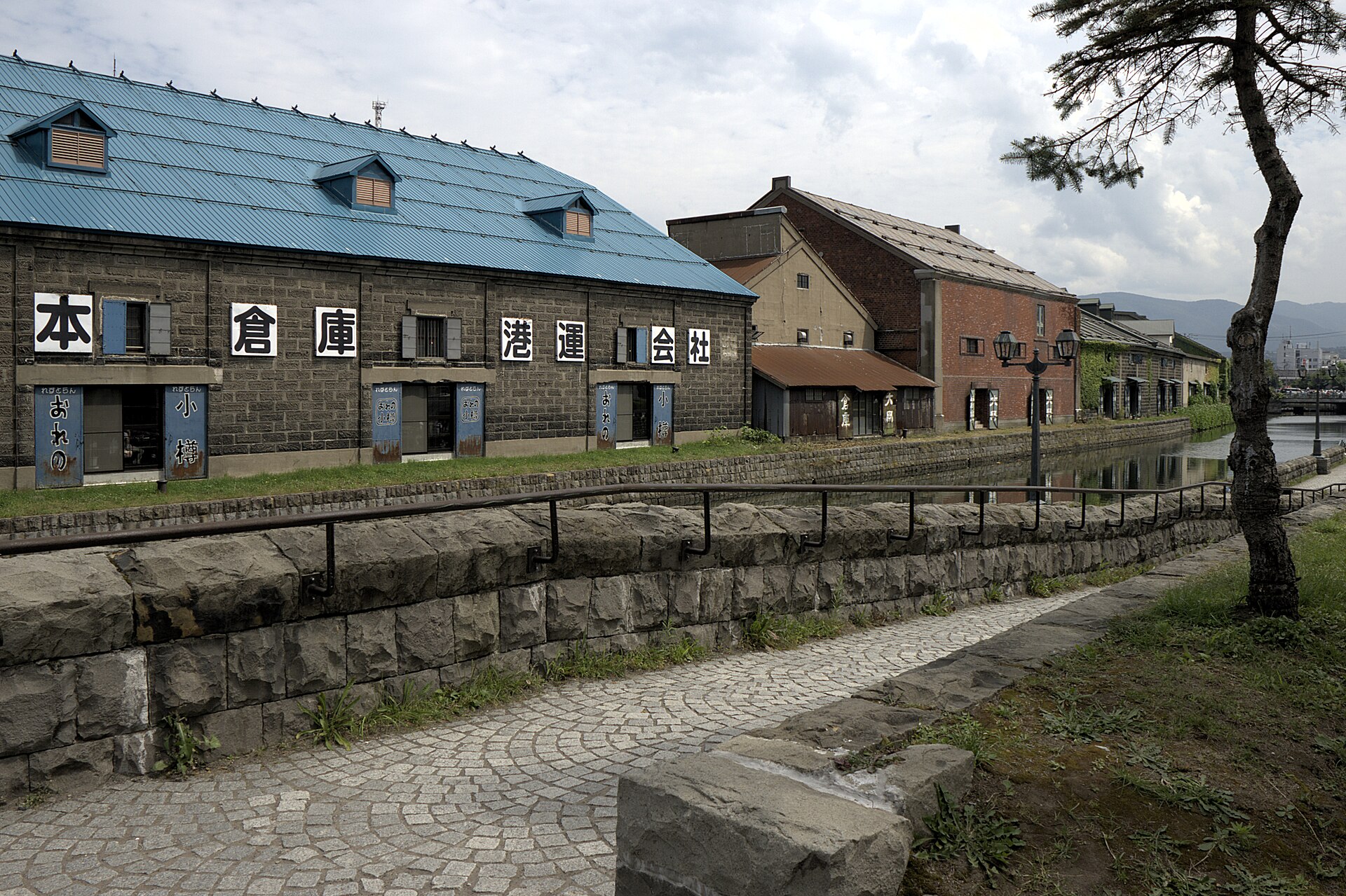 Stone warehouses beside the Otaru Canal promenade