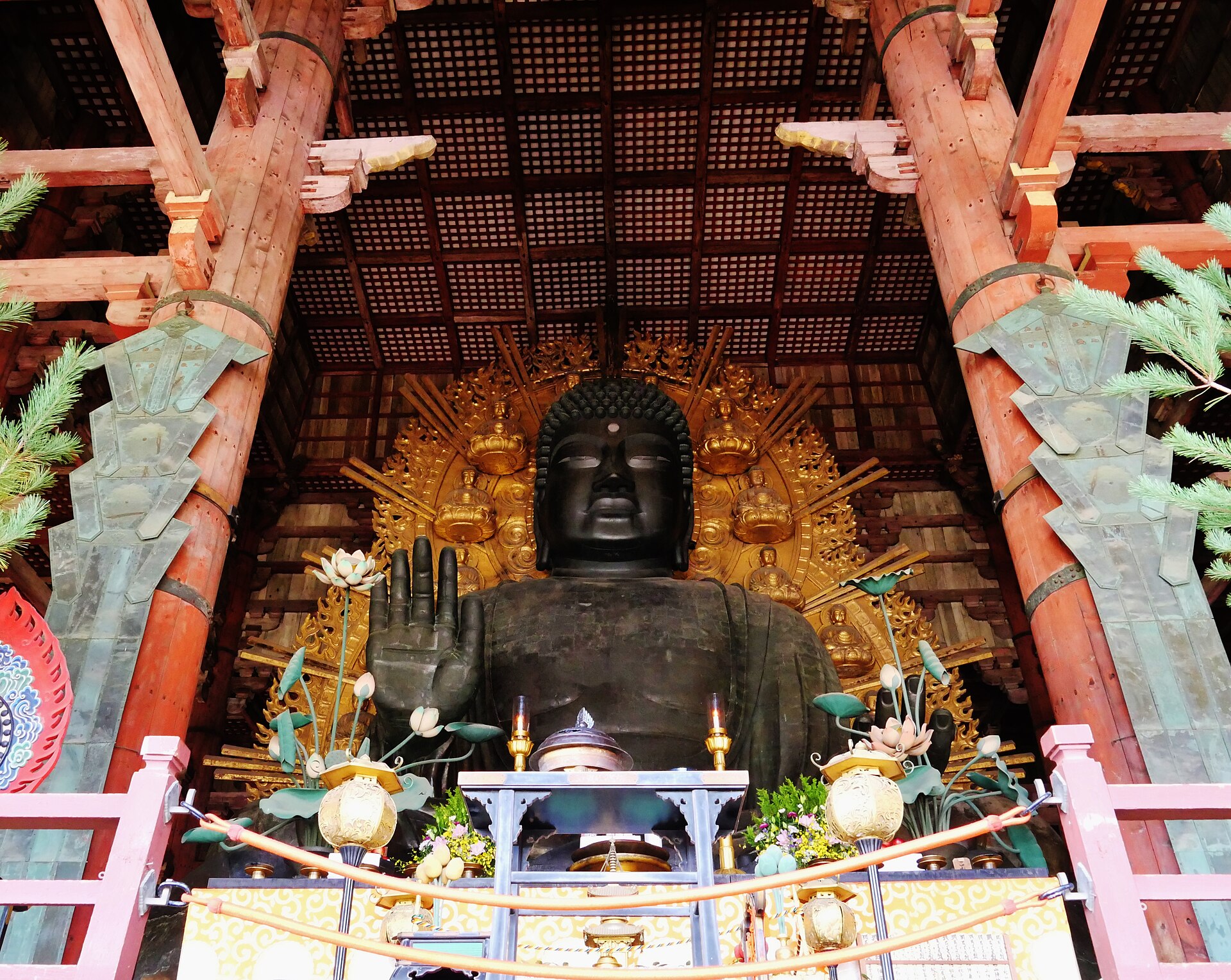 The Great Buddha inside the Great Buddha Hall at Tōdai-ji